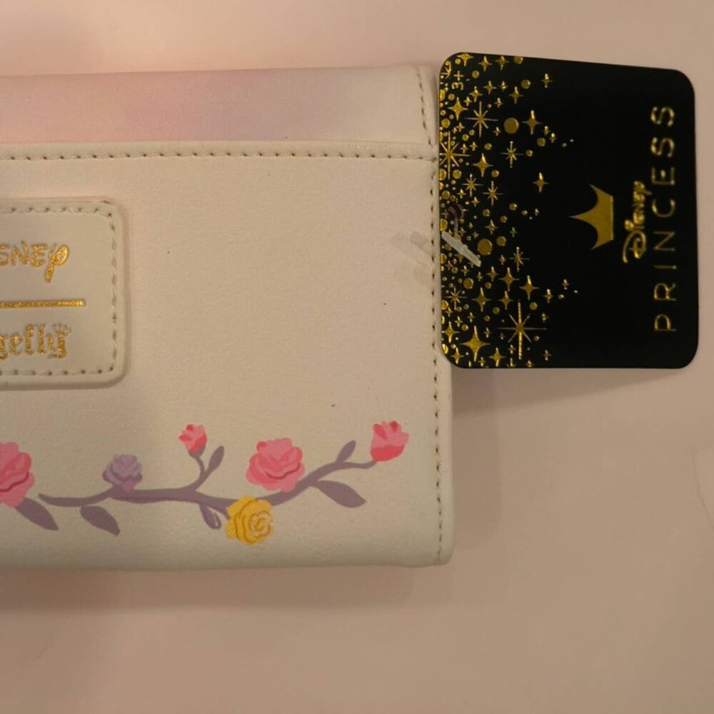Loungefly Disney Beauty &The Beast Chibi Characters Floral Wallet; New with tags